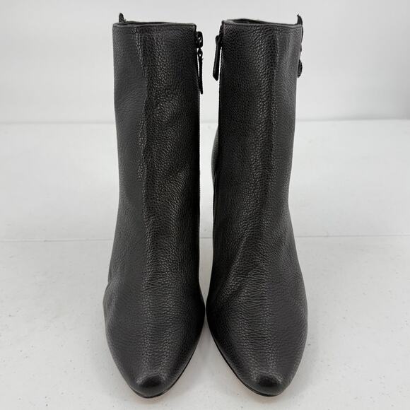 NEW Kurt Geiger Soho Pebbled Leather Side Zip Ankle Booties Black Size 38.5 - Picture 3 of 10